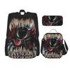 Venom Venomous Fury 3pecs/set Backpack for Teenage High School Shoulder Bag Lunch Bag Pencil Case