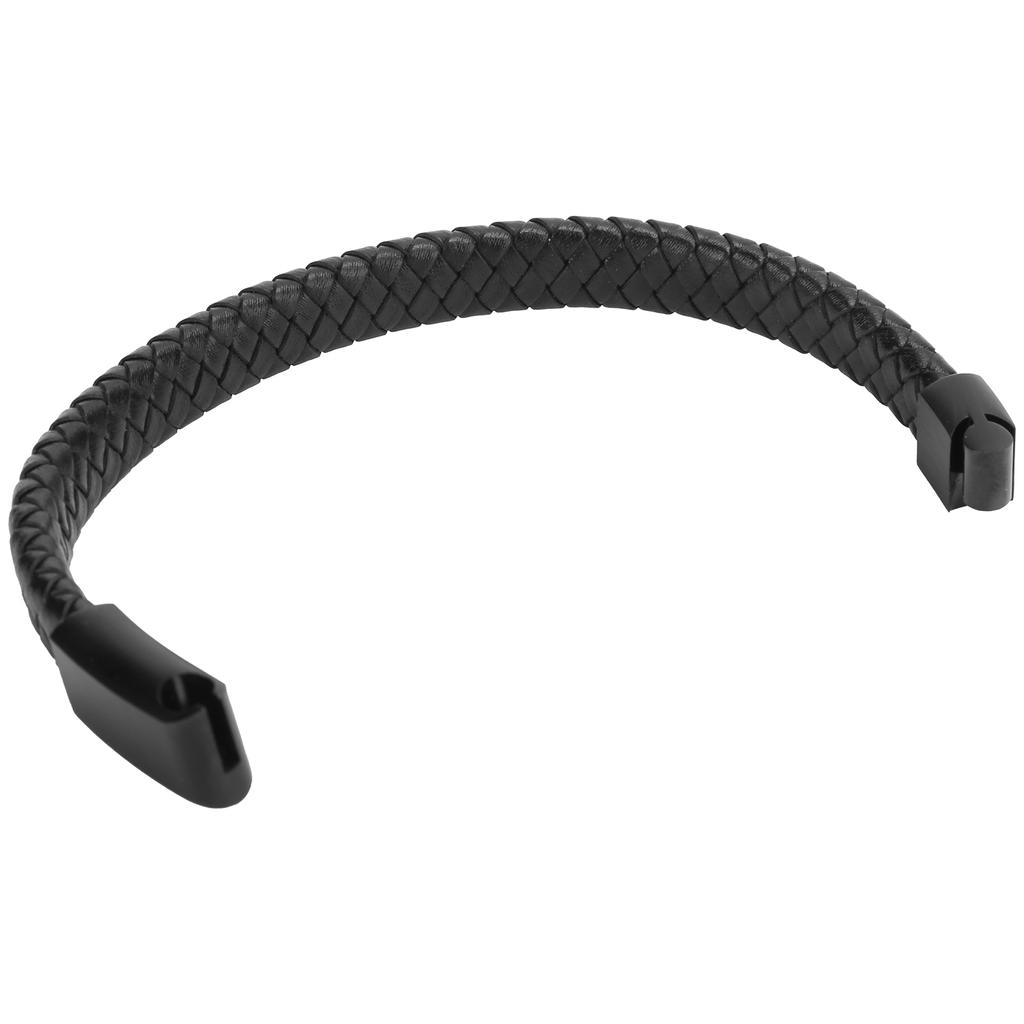 Braided Leather Bracelet Magnetic Buckle 20.5cm Vintage Bracelet PU Stainless Steel for Couple Decoration Men Christmas Gift