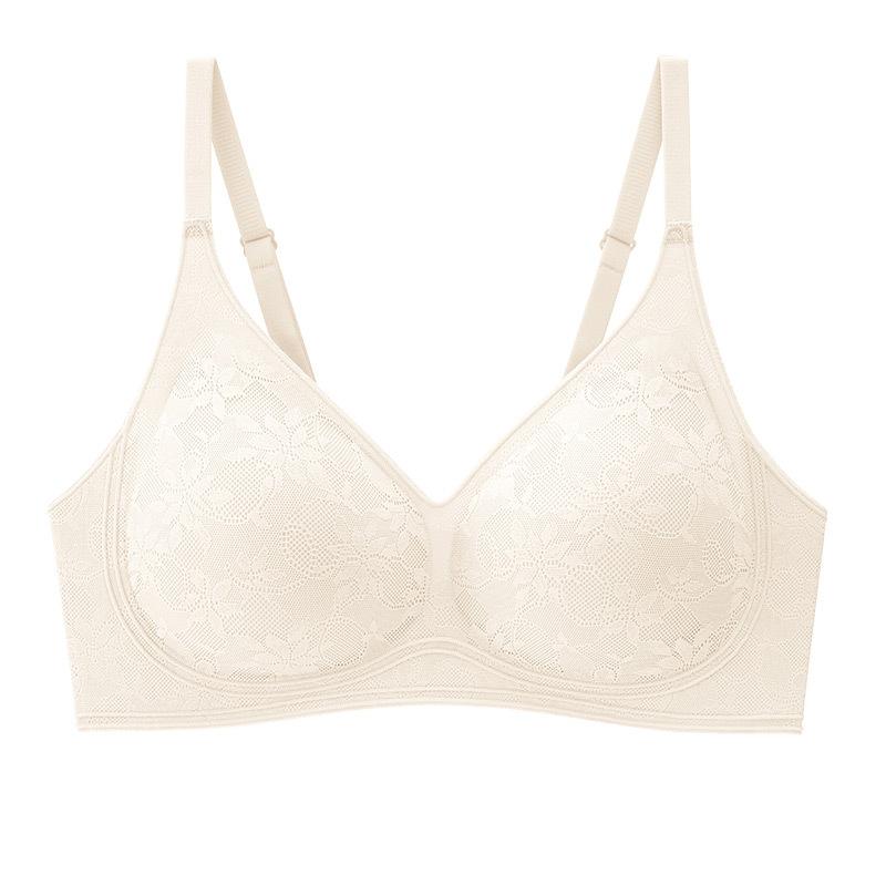 

Lace seamless anti-sagging fixed cup jelly soft support pull-up bra cover summer thin S（32/70AB） шампанского