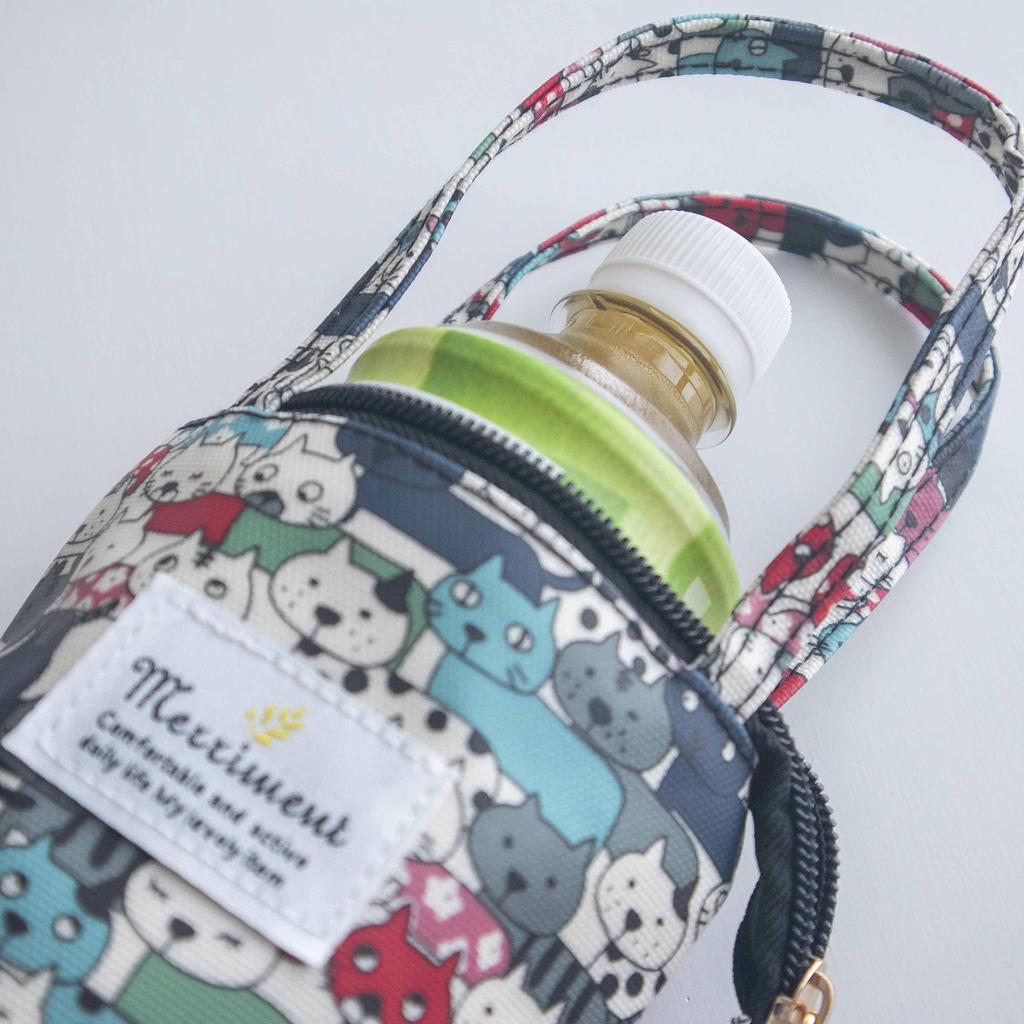 C-RAYS PET Bottle Case, Water Bottle Cover, Folding Umbrella Storage Case, Cute Terry Cloth with Absorbent Inner Lining (A. Cat Design)