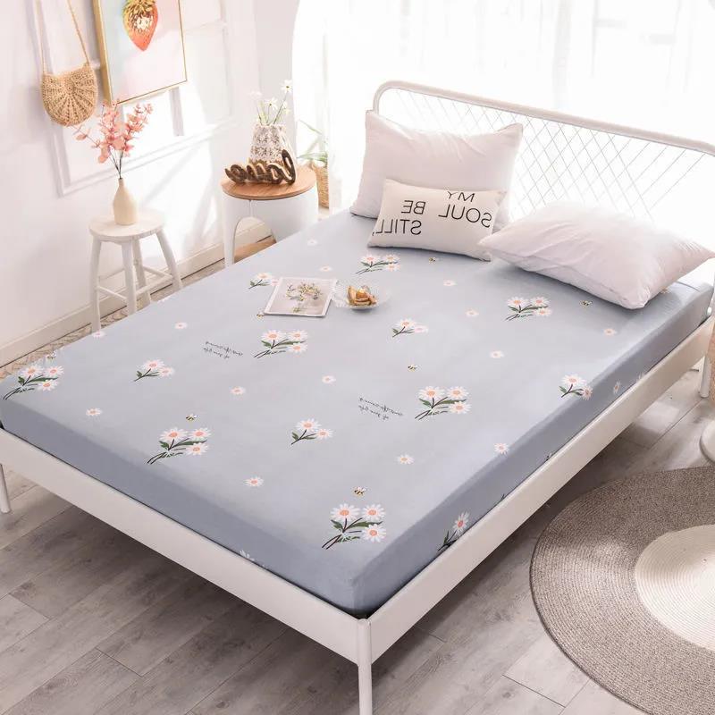 Betten Dreiteiliger Kissenbezug aus reiner Baumwolle 1,5 Meter 1,8 Bettschutzmatte Staubdichter Bettbezug