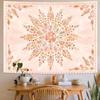 Aesthetic Boho Mandala Tapestry, Vintage Orange Floral Wall Hanging, Ethnic Bohemian Tapestry For Bedroom Living Room Dorm
