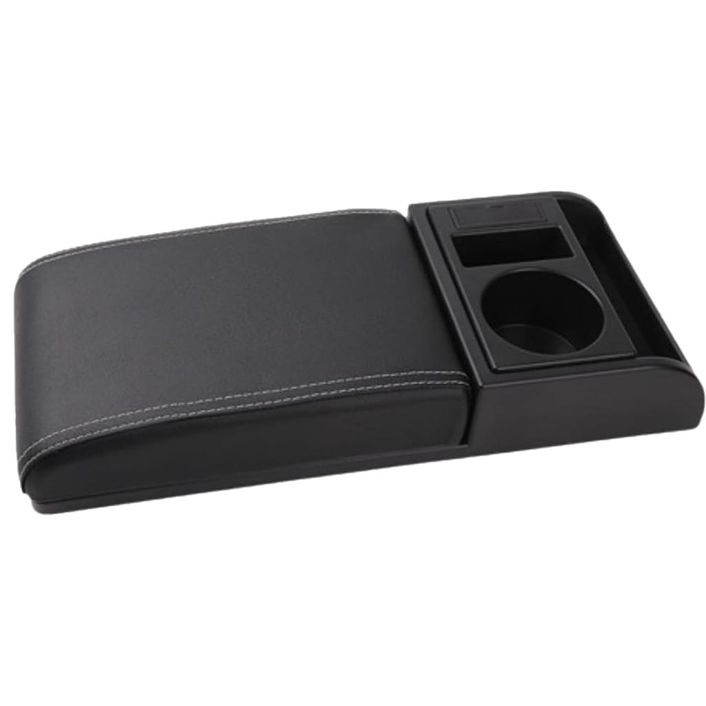 Aristal Extendable Console Box with and Drink Holder Storage, Armrest, (White)