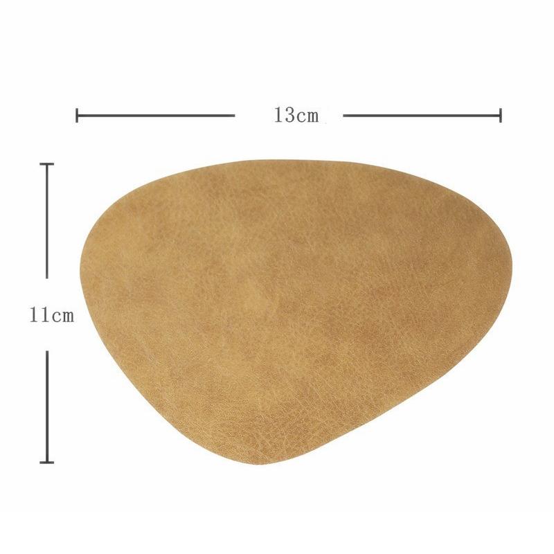 Trendy Irregular PU Leather Placemat And Coaster Waterproof And Oil-Proof Table Mats Western Restaurant Heat-Insulating Mats