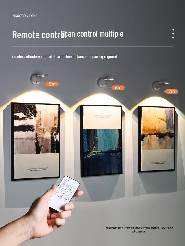 Smart LED Induction Wall Spotlight with Remote Control