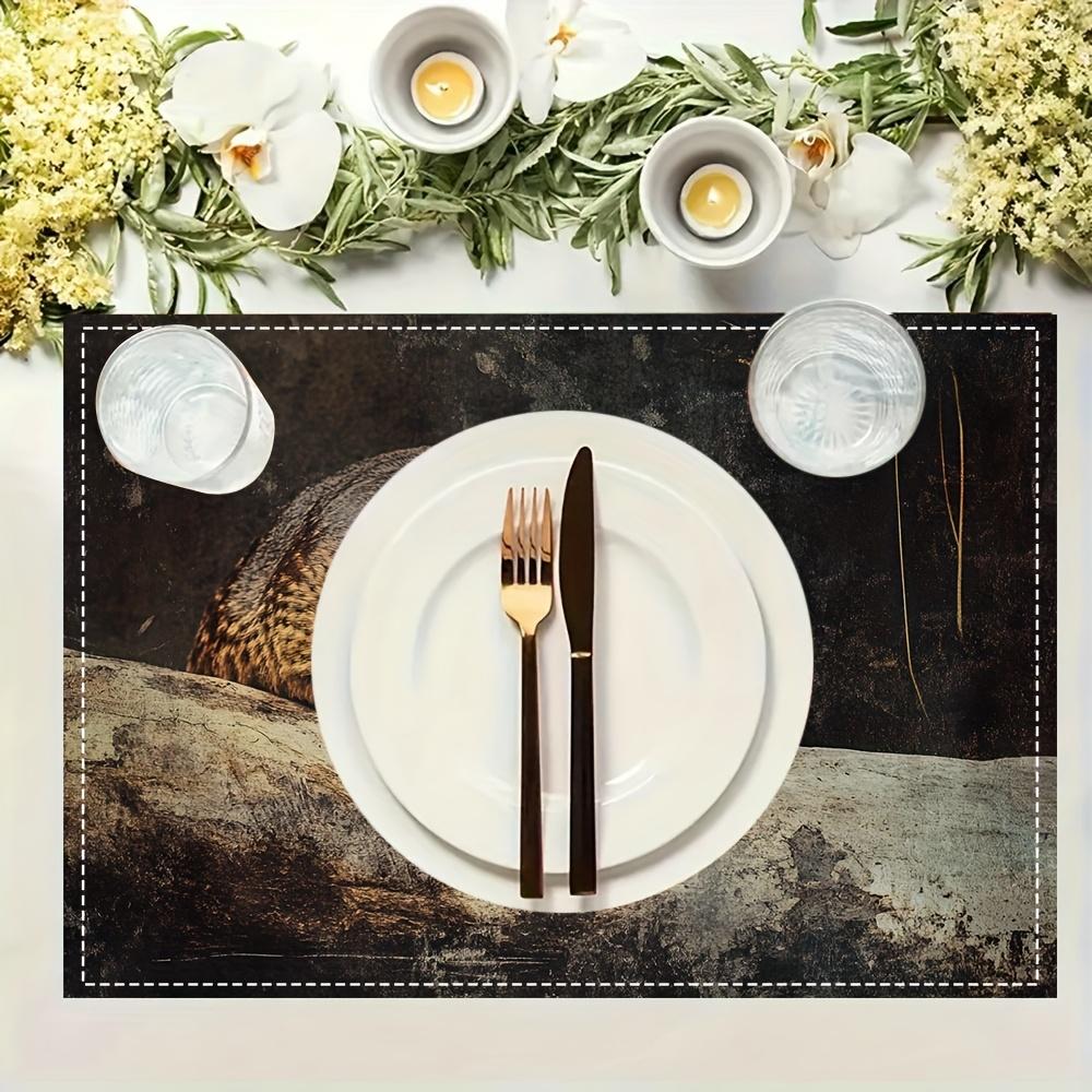 4pcs Placemats Set with Duckbill Platypus Design, 12x18 Inches, Suitable for Kitchen Dining Decor, Home Decoration, Family Dinner Table Decor, Party