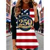 Women's T Shirt Tee Top Print Graphic American Flag Fashion Stylish Classic Long Sleeve Crew Neck Regular Tops