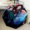 Nightmare Nezuko Slayer Automatic Folding Umbrella - 8-Rib Travel Umbrella with Auto Open/Close & Portable Gifts for holidays or birthdays