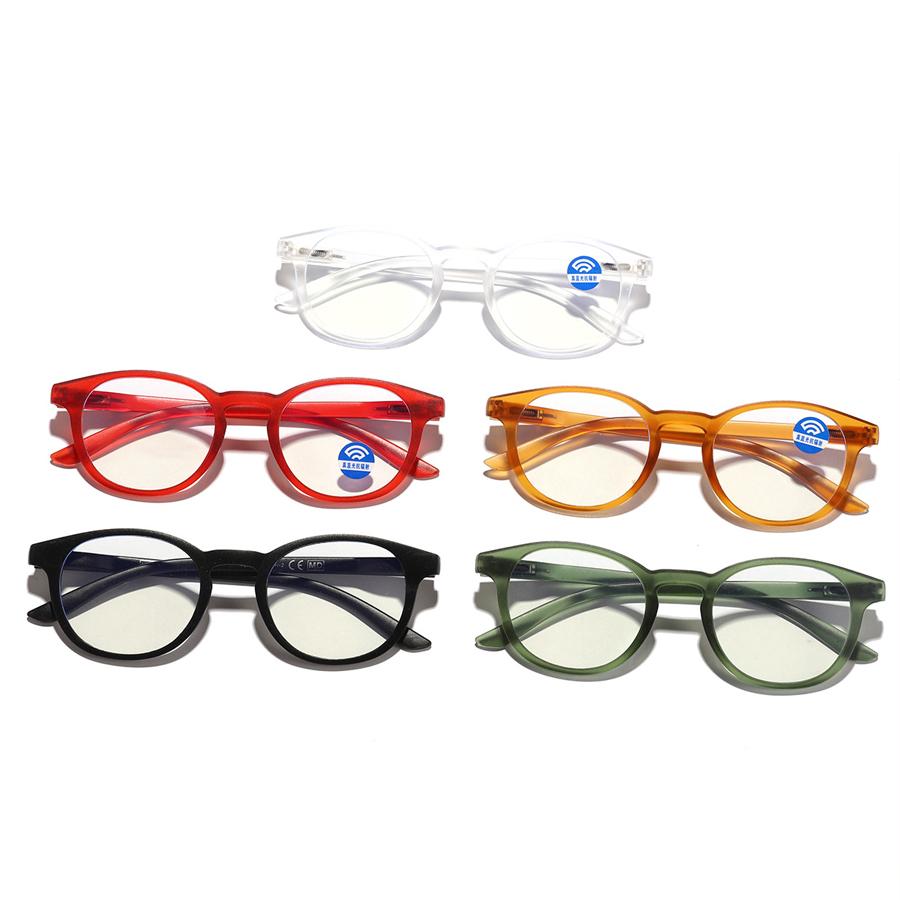 Matte Fashion Round Glasses Frame Women Clear Anti Blue Light Eyewear Vintage Men Optical Blue Green Frame