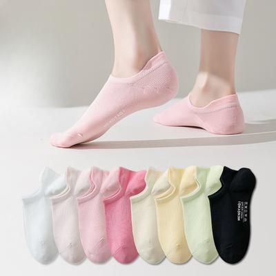 Women's Summer Thin Short Socks, Anti-slip and Non-dropping Heel Cotton Socks, Shallow Mouth Invisible Boat Socks, Women's Socks