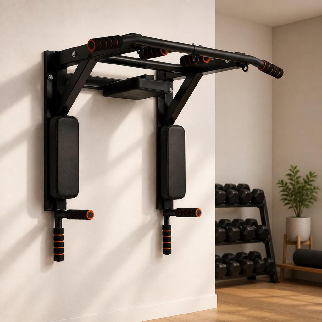 Wall-Mounted Pull-up Bar with Handles Padded for Fitness Room