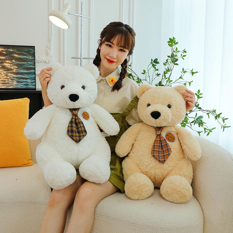 Nová roztomilá plyšová hračka medvídka s mašlí, plyšová panenka medvídka, polštářek, roztomilá panenka medvídka může být darována jako dárek.