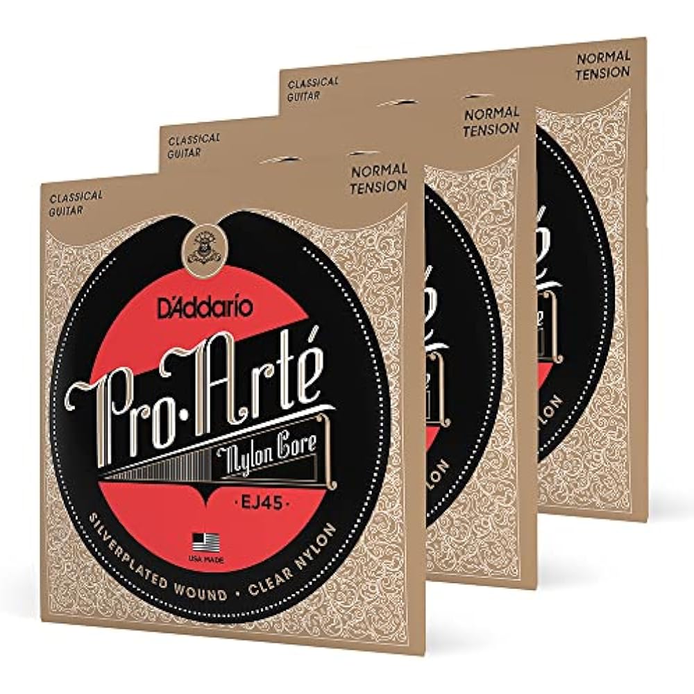 D'Addario Daddario Classical Guitar Strings Pro Arte Silver/Clear Normal EJ45-3D 3 Set Pack [Dome...