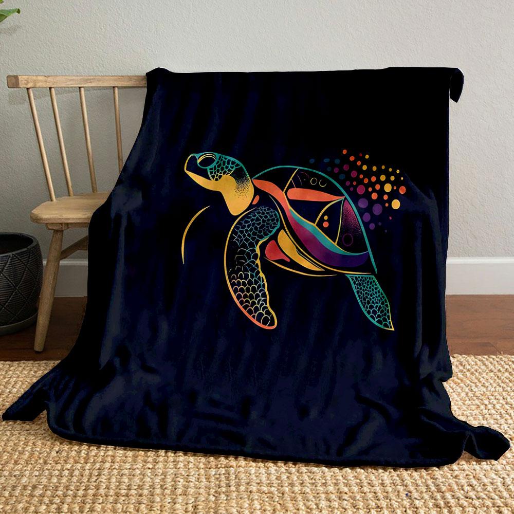 Colorful Geometric Turtle Design Print Blanket Soft and Cozy Perfect for the Living Room Bed Sofa or a Nap,gift
