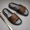 Pantoufles Douces Homme Chaussures d'Été d'Extérieur Plates Antidérapantes Semelle Épaisse Chaussures de Plage Vacances Confortables
