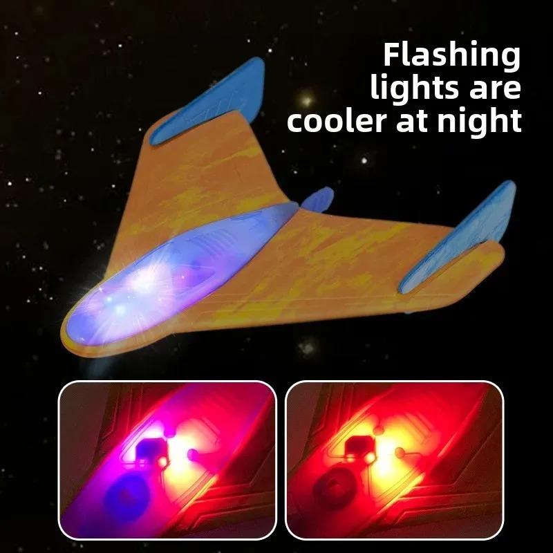 Kids Catapult Foam Plane Toy - Safe Eva Glider With Sound & Light, Outdoor Flying Disc For Parent-Child Sports Games