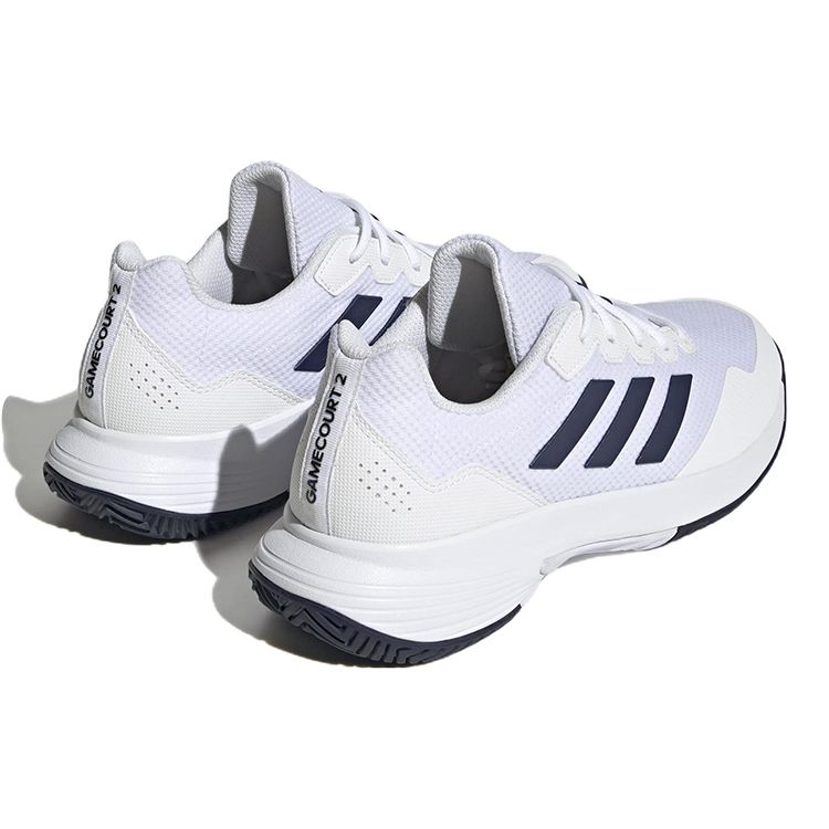 Adidas GameCourt 2.0 Weiß Team Marine Unisex Sneaker Wolkenweiß Team-Marineblau HQ8809