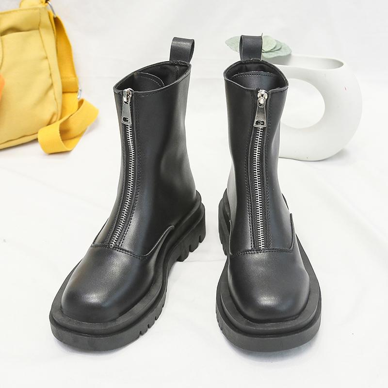 Fashion Hot Selling  Women's Boots 2024 New Round Toe Solid Color Low Heel Short  Casual Women's Fashion Boots