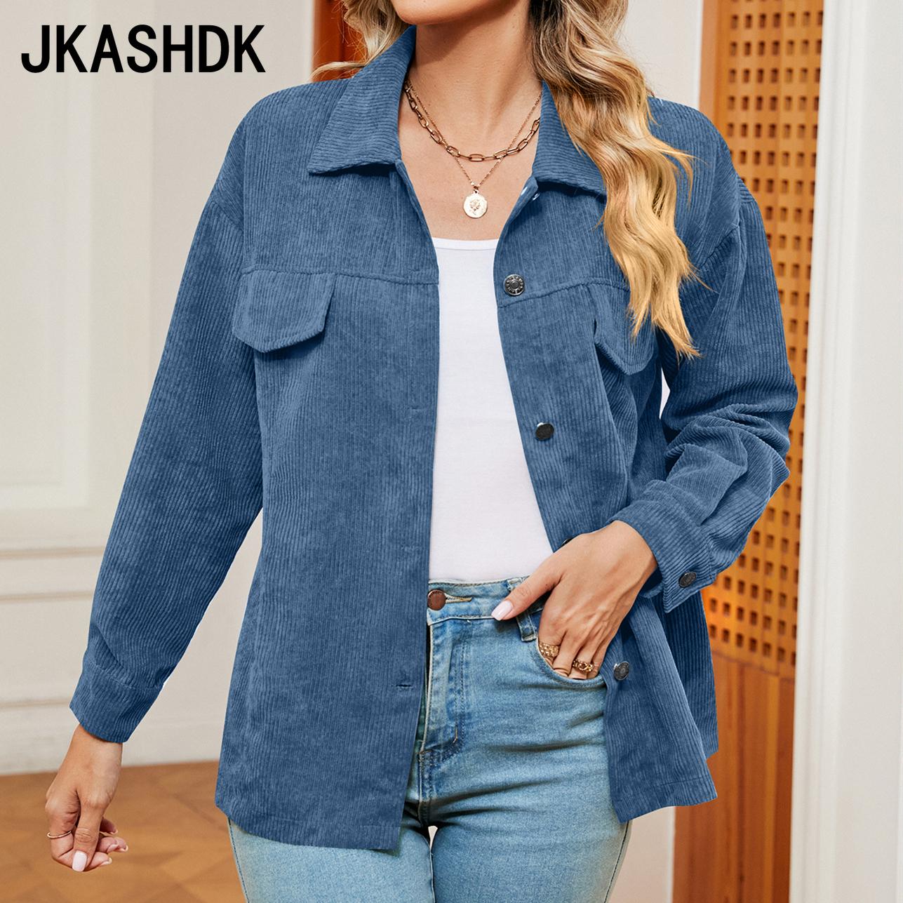 

JKASHDK женские однотонные принты осень-зима с длинным рукавом поло с воротником блузки и рубашки верхняя куртка