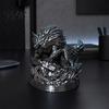3D Printed Wolf Statue, Howling Wolf Figurine, Wild Wolf on Rock Sculpture, Collectible Animal Ornament for Home Office Desk