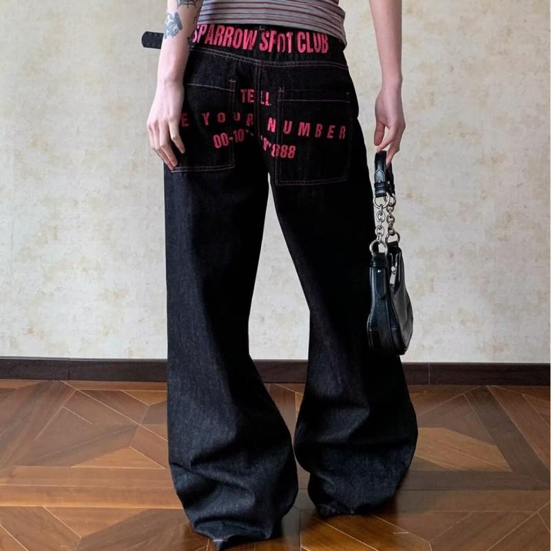 Womens High Waist Straight Leg Denim