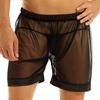 Sexy Men's See-Through Mesh Loose Shorts Lounge Underwear Cover Up Boxer Trunks Underpants