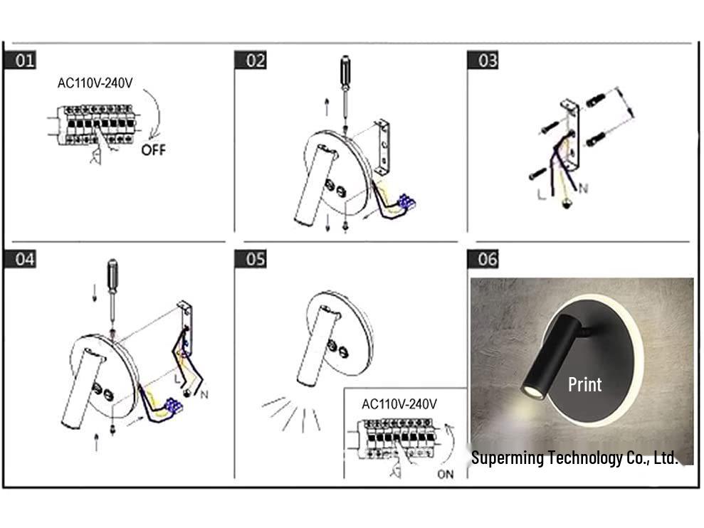 Modern Nordic LED Rotatable Wall Light for Bedroom, Living Room & Hotel