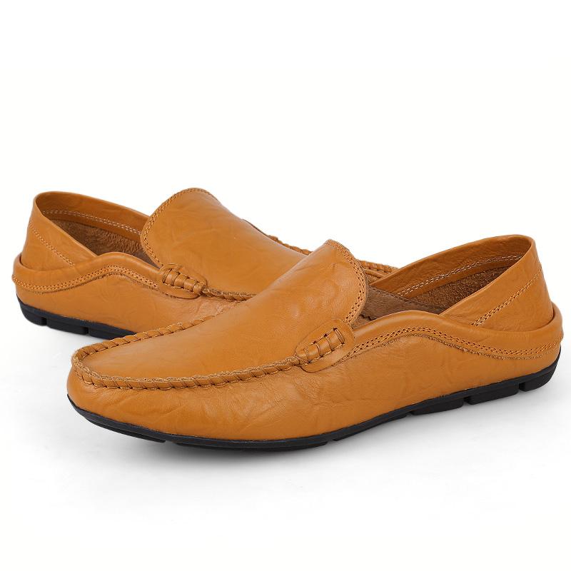 Plus Size Genuine Leather Shoes Men Loafers Comfortable Casual Shoes Men Flats Moccasins Men Footwear