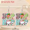 Cross-border New Happy Easter English Letter Earrings 2D Flat Acrylic Creative Versatile Rabbit Earrings
