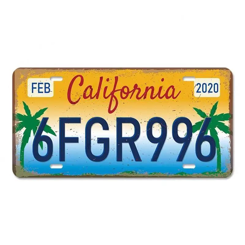 Poster de epocă Placă Statelor Americane Semne de tablă din metal Florida California Texas Hawaii Placă de înmatriculare Club Bar Garage Decor de perete