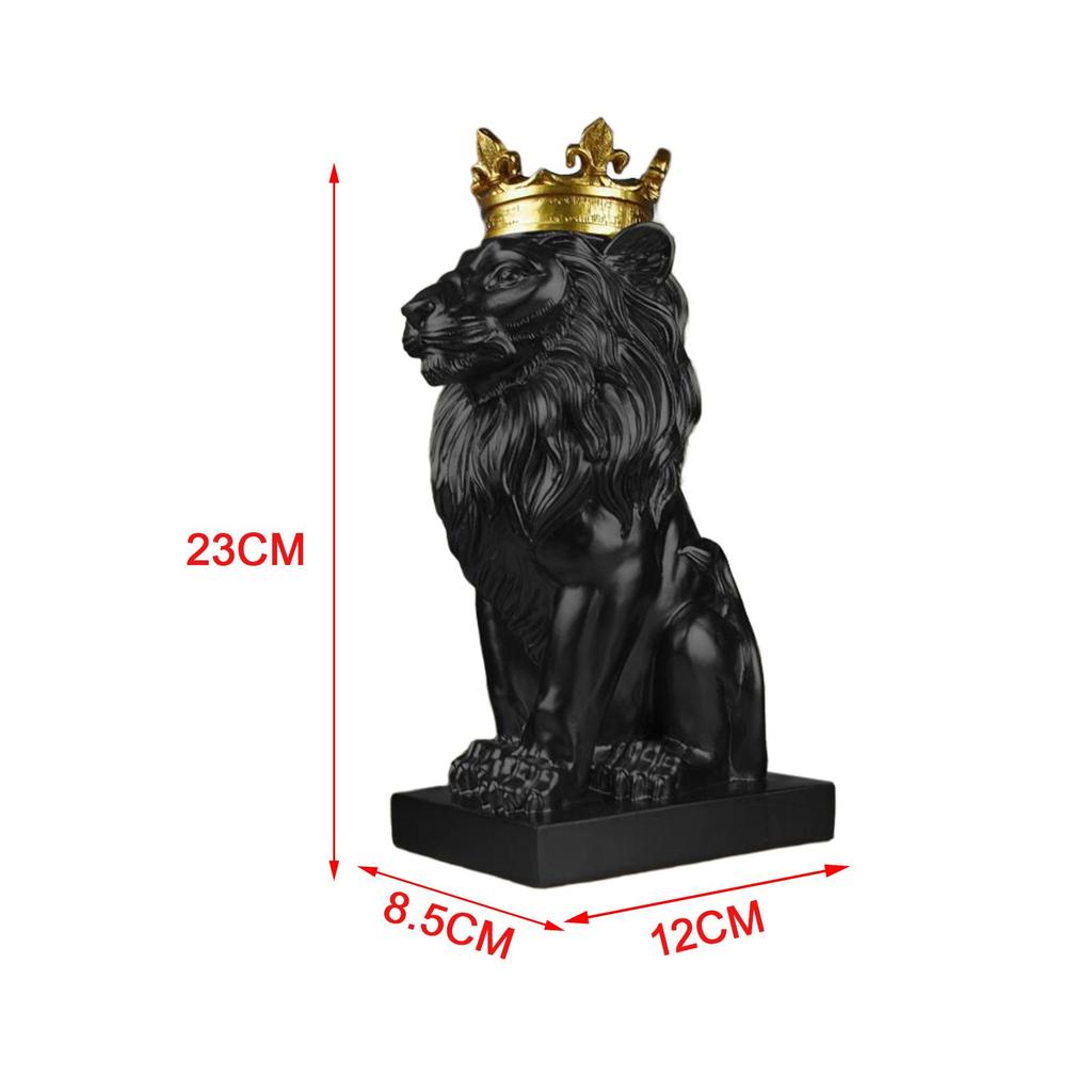 European Style Lion Statue Collectible Sculpture Table Decor Ornament for Bookshelf Office Living Room Tabletop Cabinet