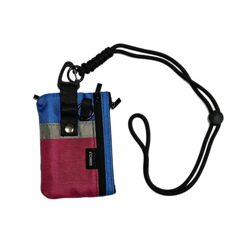 Small Minimalist Wallet For Women Men Rfid Blocking, Zipper Coin Pouch With Id Window And Keychain Travel Lanyard Wallet