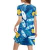 Women's Fashion Casual Printed With Pockets Bohemian Beach V-Neck Short Sleeve Dresses