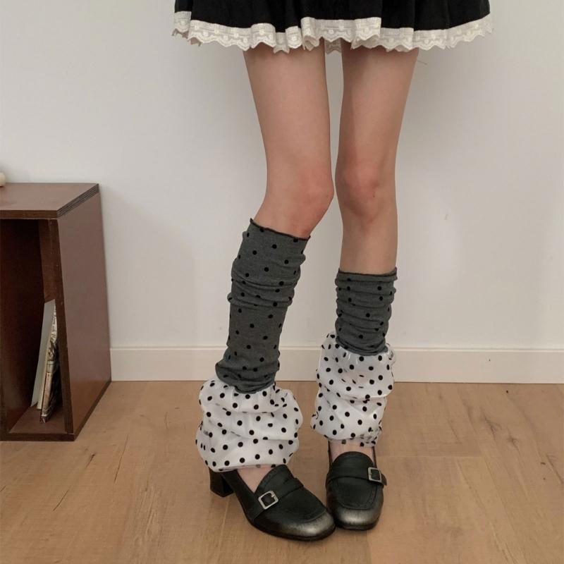 Acrylic Leg warmer Inspired polkas Dot Pattern Winter Essential For Fashionable Outfits
