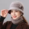 Rabbit Fur Fisherman Hat for Women, Winter Warm Pullover Knitted Hat for the Elderly, Cold-proof Mom Hat, Sun-shading Duckbill Cap