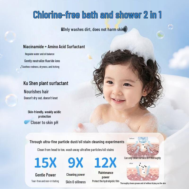 Fanyongchen Kids' Swimming Chlorine Removal 2-in-1 Shampoo & Body Wash