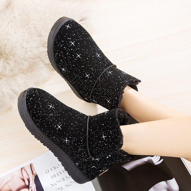 

Женские зимние сапоги, новые, зимние, водонепроницаемые и нескользящие, с утолщенным набивным мехом, интегрированные, студенческие теплые хлопковые сапоги 40