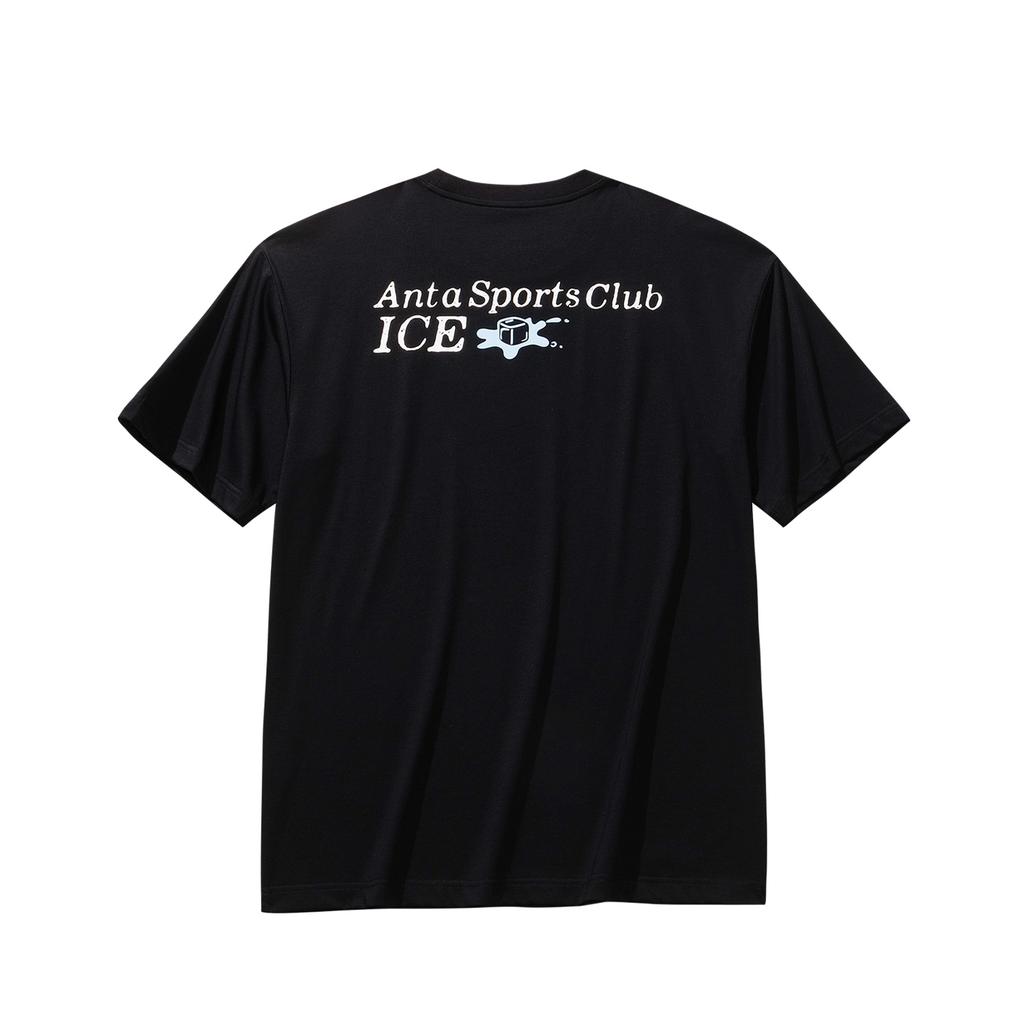 Anta Casual Loose Short Sleeve Knitted T-Shirt Unisex Tops Basic-Black 972628119-7