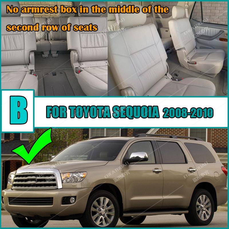 Car floor mats for Toyota SEQUOIA Seven Seats 2008 2009 2010  auto foot Pads automobile carpet cover interior accessories