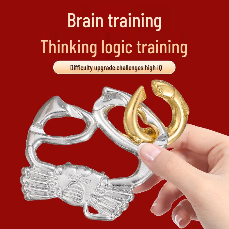 Zinc Alloy Kongming Puzzle Lock: Disentanglement Ring Educational Toy