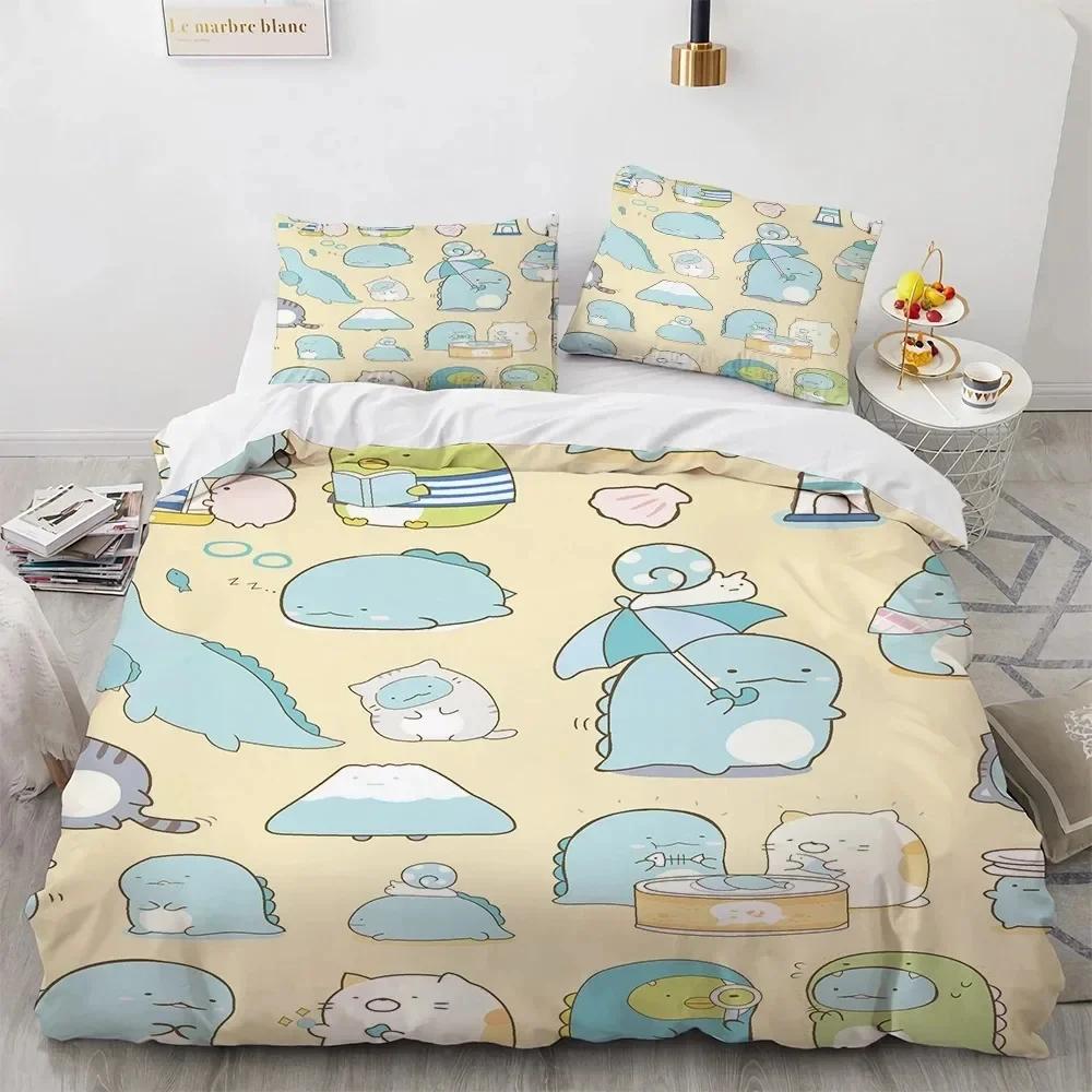 3D Print Anime Kawaii Cartoon Sumikko Gurashi 3D Duvet Cover Bedding Set Comforter Linen Home Decor Single Double King Queen