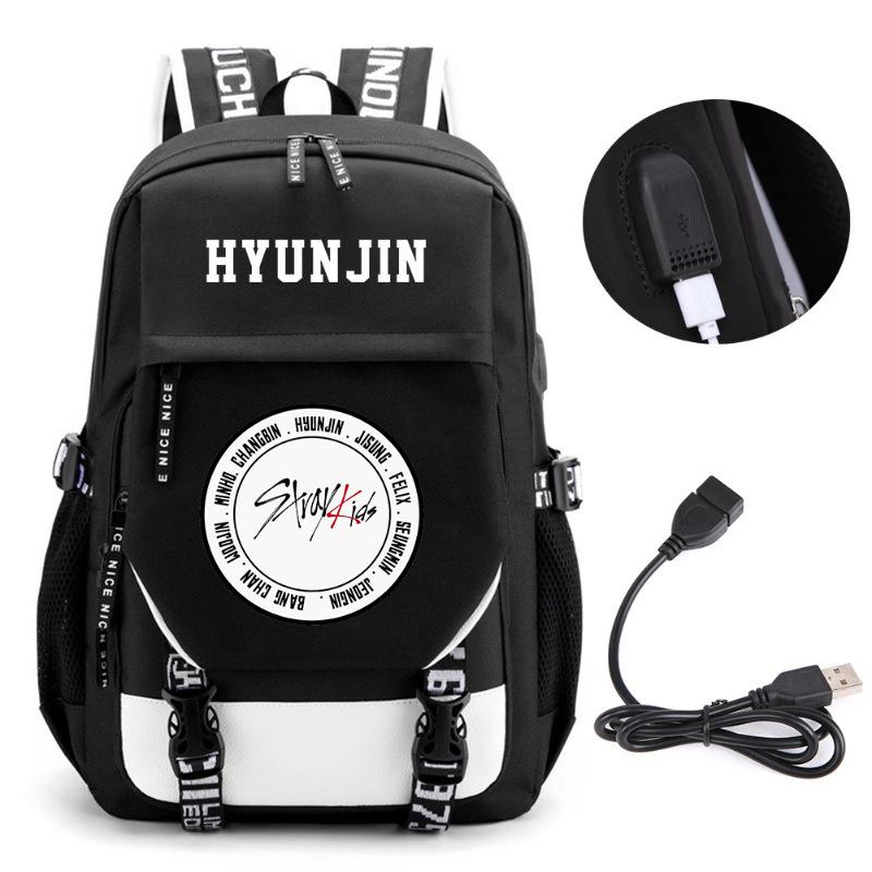 Straykids Beliebte Koreanische Boygroup Peripherie Rucksack Campus Grund- und Sekundarschüler Schultasche Herren- und Damen-Computertasche Rucksack