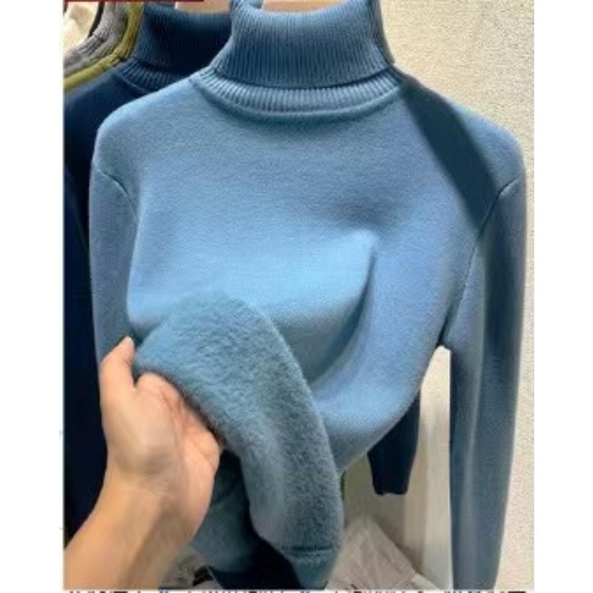 

Утепленная цельная флисовая одежда для осени для женщин, теплый топ из норкового флиса, базовая рубашка с высоким воротом для женщин S