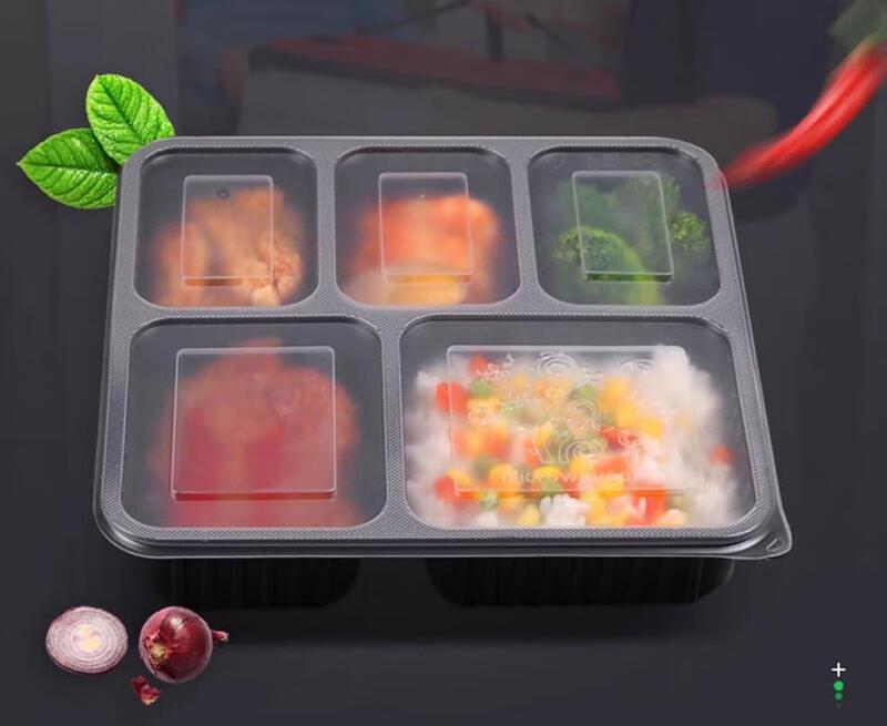 ZLIII 5-Compartment 1500ml Disposable Meal Boxes