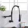 TLXT Black Wall-Mounted Single Cold Kitchen Faucet
