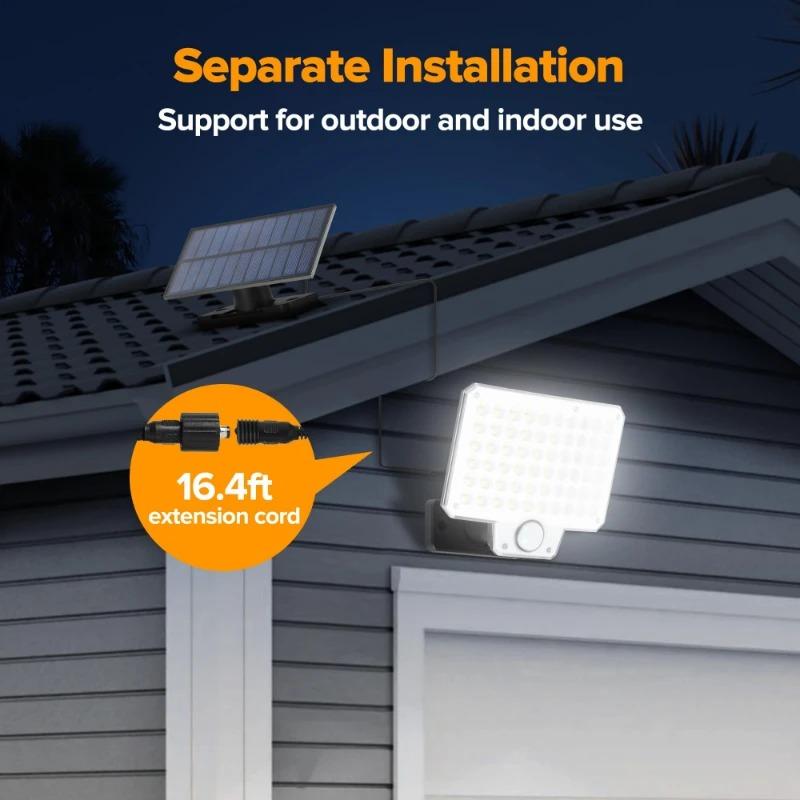 Nice Solar Lights Outdoor 240 LED 3 Modes Motion Sensor Flood Lights With Remote IP65 Security Solar Lights For Outside Wall Lig