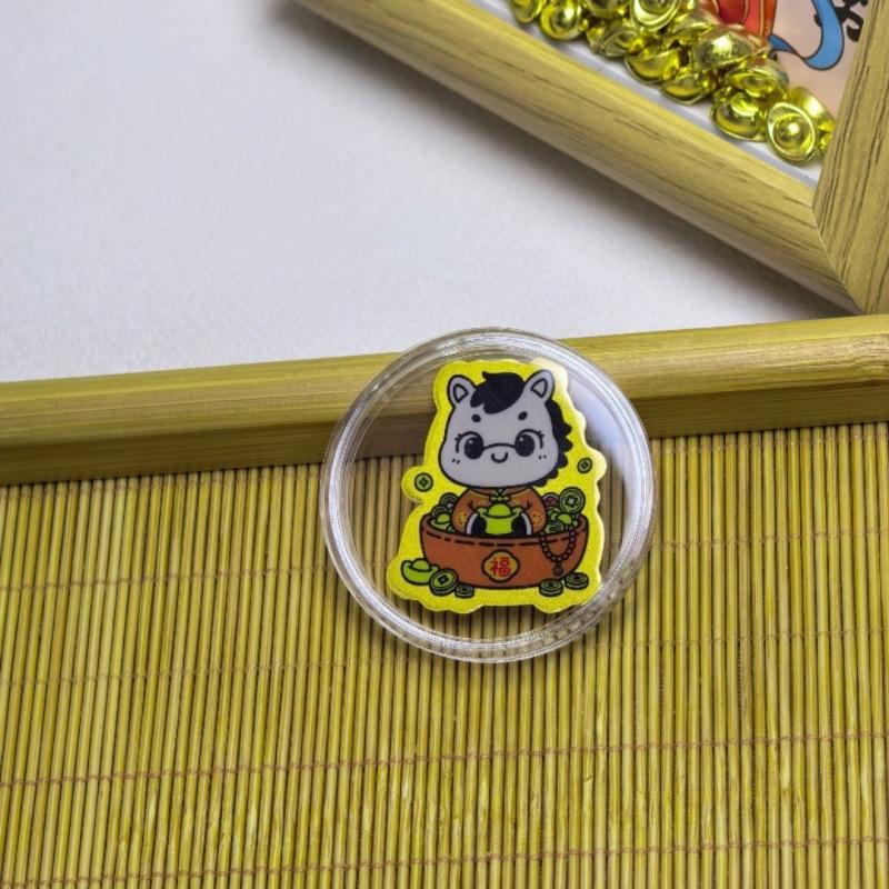 Adesivo per Telefono Cartoon con Foglia d'Oro - Adesivo in Oro Puro 999, 2 mg d'Oro, Regalo Perfetto per gli Amici.