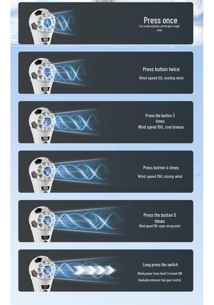World Cup Portable Digital Mini High-Speed Long-Lasting Handheld Fan