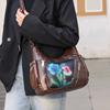Flower Crossbody Bag Mittleren Alters Muttertasche Damen Weiches Leder Große Kapazität Umhängetasche