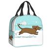 Dachshund Thermal Insulated Lunch Bag Women Badger Sausage the Wiener Dog Lunch Tote for Outdoor Camping Travel Storage Food Box